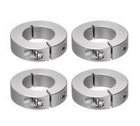 sourcing map 4pcs Shaft Collar 25mm Bore Aluminum Alloy Set Screw Split Clamp-On Collars, 45mm OD, 12mm Width, for Wheel Barrow Axle, Gearbox Assemblies, Machine Tools, Industry, Anodization