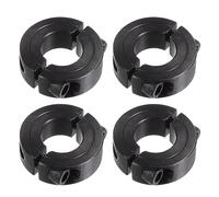 sourcing map 4pcs Shaft Collar for 3/4" Rod 1-1/2" OD 1/2" Width Black Oxide Plating Double Split Axle Clamp-On Collar with Set Screw