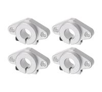 sourcing map 4PCS SHF12 Linear Motion Rail Clamping Rod Rail Guide Support, Aluminum Mounting Bracket for 12mm Diameter Linear Motion Rod, Silver Tone