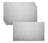 sourcing map 4pcs Shiny Mirror Placemats, 11.8" x 17.7" Silver Retro Square Sparkle Place Mats for Dinner Table Disco Table Decor for Birthday Bachelorette Dance Party