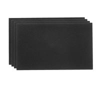 sourcing map 4Pcs Shoe Sole Protector 5.12"x3.15" Rubber Shoe Bottom Grip Pads Non-Slip Noise Reduction for High-Heels, Black