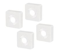 sourcing map 4pcs Shower Arm Flange 60mm/2.4" OD Escutcheon Plate ABS Square Plumbing Cover Plates for 20mm/0.8" Dia Water Pipe Faucet Decoration Accessories, White