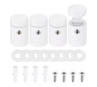 sourcing map 4pcs Side Clamp Standoffs, 5/8" x 3/4" White Aluminum Standoff Screws Wall Sign Mounting Hardware Edge Grips for Acrylic Signs, Hanging Picture Frame, Advertising