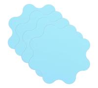 sourcing map 4Pcs Silicone Jar Opener Pads, 11.5 x 12cm Texture Can Opener Flower Shape Thin Rubber Gripper Non-Slip for Weak Hands Senior Kitchen, Light Blue