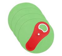 sourcing map 4Pcs Silicone Jar Opener Set, 12.5cm Non-Slip Multipurpose Grip Pads with 12x5cm Red Magnetic Bottle Opener Tool Thin Rubber Gripper for Weak Hands Seniors Kitchen Use, Green