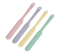 sourcing map 4Pcs Silicone Jar Spatulas, 8" Long Handle Thin Spatula Heat Resistant Jam Spreader for Scraping Peanut Butter Sourdough Cake Icing in Bottles Blenders Baking, Gentle Light Blend