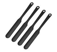 sourcing map 4Pcs Silicone Jar Spatulas, 8" Long Handle Thin Spatula Heat Resistant Jam Spreader for Scraping Peanut Butter Sourdough Cake Icing in Bottles Blenders Baking, Black