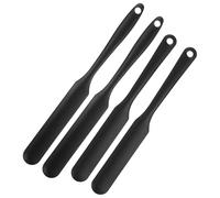 sourcing map 4Pcs Silicone Jar Spatulas, 9.5"/8" Long Handle Thin Spatula Heat Resistant Jam Spreader for Scraping Peanut Butter Sourdough Cake Icing in Bottles Blenders Baking, Black