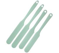 sourcing map 4Pcs Silicone Jar Spatulas, 9.5"/8" Long Handle Thin Spatula Heat Resistant Jam Spreader for Scraping Peanut Butter Sourdough Cake Icing in Bottles Blenders Baking, Light Green