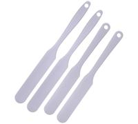 sourcing map 4Pcs Silicone Jar Spatulas, 9.5"/8" Long Handle Thin Spatula Heat Resistant Jam Spreader for Scraping Peanut Butter Sourdough Cake Icing in Bottles Blenders Baking, Light Purple