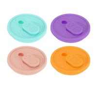 sourcing map 4Pcs Silicone Lids for Glass Cups, 2.76 Inch Silicone Cup Lids Reusable Replacement Canning Lid for Beer Can Iced Coffee Juice Cup, 4 Colors