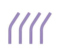 sourcing map 4Pcs Silicone Straw Tips, Silicone Straw Elbows Tip, Soft Reusable Metal Straw Covers Fit for 6mm/0.24" OD Stainless Steel Straws, Purple