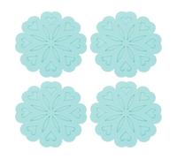 sourcing map 4Pcs Silicone Trivet Mats, Flower Pattern Silicone Pad Hot Pad Pan Protectors Table Protector Heat Resistant Mat for Countertop, Hot Dishes, Hot Pots and Pans, Light Green
