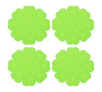 sourcing map 4Pcs Silicone Trivet Mats, Flower Pattern Silicone Pad Hot Pad Pan Protectors Table Protector Heat Resistant Mat for Countertop, Hot Dishes, Hot Pots and Pans, Grass Green