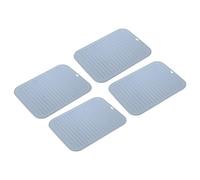 sourcing map 4pcs Silicone Trivet Mats Square Silicone Pot Holders for Hot Pots and Pans, Non-Slip Heat Resistant Hot Pads for Kitchen Table Countertops Hot Dishes, Blue-Grey