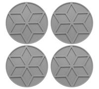 sourcing map 4Pcs Silicone Trivets Mats for Hot Pots and Pans, 4" Round Hot Pot Holders Multi-Purpose Heat Resistant Trivet for Pots & Hot Dish, Countertops, Coasters (Dark Grey)