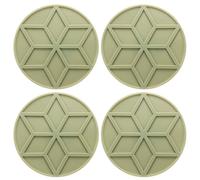 sourcing map 4Pcs Silicone Trivets Mats for Hot Pots and Pans, 4" Round Hot Pot Holders Multi-Purpose Heat Resistant Trivet for Pots & Hot Dish, Countertops, Coasters (Green)