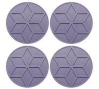 sourcing map 4Pcs Silicone Trivets Mats for Hot Pots and Pans, 4" Round Hot Pot Holders Multi-Purpose Heat Resistant Trivet for Pots & Hot Dish, Countertops, Coasters (Purple)