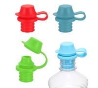 sourcing map 4Pcs Silicone Wine Stoppers, Reusable Spill Proof Water Bottle Stoppers with Protective Cap for Wine Beer Champagne Bottles Home Kitchen Bars, Multicolor