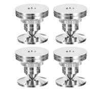 sourcing map 4pcs Silver Speaker Spike Kit Shockproof Adjustable Copper Speaker Spike Isolation with Speaker Spikes Pads Mat,Double-Sided Adhesive for Subwoofer CD DVD Audio Amplifier Recorder
