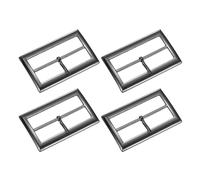 sourcing map 4Pcs Single Prong Belt Buckle, 1.77" Zinc Alloy Adjustable Rectangle Movable Centre Bar Roller Buckles for Purse Bag Leather Craft Accessories, Metallic Gray