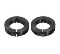sourcing map 4Pcs Single Split Shaft Collar, 1-1/2" Bore One Piece Clamping Collar 2-3/8" OD 9/16" Thickness Black Oxide Lock Collar Clamp with Set Screws (1045 Steel)