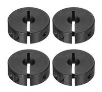 sourcing map 4pcs Single Split Shaft Collar 8mm Bore, One-Piece Clamping Collar 30mm OD 10mm Thickness Carbon Steel Lock Collar Clamp with Set Screws (Black Oxide)