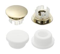 sourcing map 4Pcs Sink Overflow Ring, Universal Sink Overflow Drain Cover, Insert in Hole Double Layer Cap Round Caps for Bathroom Kitchen Basin Wash Basin, Brushed Gold/White