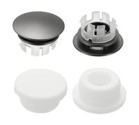 sourcing map 4Pcs Sink Overflow Ring, Universal Sink Overflow Drain Cover, Insert in Hole Double Layer Cap Round Caps for Bathroom Kitchen Basin Wash Basin, Gunmetal Gray/White