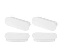 sourcing map 4pcs Sink Overflow Rings, Bathroom Kitchen Basin Trim Bath Sink Hole Oval Semi-Open Hole Silicone Overflow Drain Cover Insert in Hole (White)