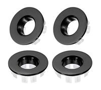 sourcing map 4pcs Sink Overflow Rings, Bathroom Kitchen Basin Trim Bath Sink Hole Round Hollow Brass Overflow Drain Cover Insert in Hole (Matte Black)