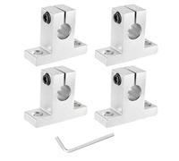 sourcing map 4pcs SK10 Aluminum Linear Rod Rail Shaft Support for 10mm Diameter Shaft, Linear Motion Rail Guides Mounting Bracket with Wrench for CNC Machine, 3D Printer, Automation Equipment