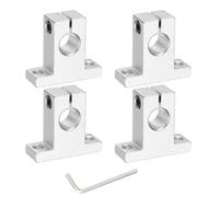 sourcing map 4pcs SK12 Aluminum Linear Rod Rail Shaft Support for 12mm Diameter Shaft, Linear Motion Rail Guides Mounting Bracket with Wrench for CNC Machine, 3D Printer, Automation Equipment