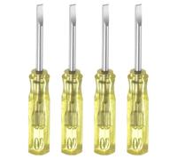 sourcing map 4Pcs SL2.0 Mini Slotted Screwdriver 2mm Magnetic Flat Head 45mm Length for Small Appliances Repairs, Yellow