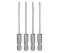 sourcing map 4pcs SL2 Slotted Screwdriver Bits 2mm Slotted Tip 1/4" Hex Shank 75mm (3") Long Magnetic Flat Head S2 Steel Screw Driver Drill Bits Industrial Power Screwdriver Bit