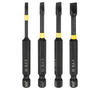 sourcing map 4pcs SL3/SL4/SL5/SL6 Slotted Impact Screwdriver Bits 1/4" Hex Shank 75mm (3") Long Magnetic Flat Head Phosphated S2 Steel Screw Driver Drill Bits Electric Power Tool