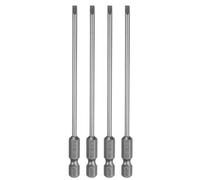 sourcing map 4pcs SL3 Slotted Screwdriver Bits 3mm Slotted Tip 1/4" Hex Shank 100mm (4") Long Magnetic Flat Head S2 Steel Screw Driver Drill Bits Industrial Power Screwdriver Bit
