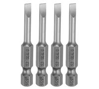 sourcing map 4pcs SL4 Slotted Screwdriver Bits 4mm Slotted Tip 1/4" Hex Shank 50mm (2") Long Magnetic Flat Head S2 Steel Screw Driver Drill Bits Industrial Power Screwdriver Bit