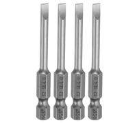 sourcing map 4pcs SL4 Slotted Screwdriver Bits 4mm Slotted Tip 1/4" Hex Shank 65mm (2.56") Long Magnetic Flat Head S2 Steel Screw Driver Drill Bits Industrial Power Screwdriver Bit