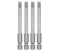 sourcing map 4pcs SL5 Slotted Screwdriver Bits 5mm Slotted Tip 1/4" Hex Shank 75mm (3") Long Magnetic Flat Head S2 Steel Screw Driver Drill Bits Industrial Power Screwdriver Bit