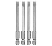 sourcing map 4pcs SL5 Slotted Screwdriver Bits 5mm Slotted Tip 1/4" Hex Shank 80mm (3.15") Long Magnetic Flat Head S2 Steel Screw Driver Drill Bits Industrial Power Screwdriver Bit