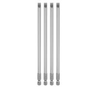 sourcing map 4pcs SL6 Slotted Screwdriver Bits 6mm Slotted Tip 1/4" Hex Shank 150mm (6") Long Magnetic Flat Head S2 Steel Screw Driver Drill Bits Industrial Power Screwdriver Bit