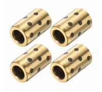 sourcing map 4pcs Sleeve Bearings 8mm Bore x 15mm OD x 24mm Height, Wrapped Oilless Bushings Brass Graphite, JDB Oilless Graphite Lubricating Cast Brass Bushing