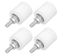 sourcing map 4Pcs Slide Gate Guide Roller, 1.7" Nylon Rollers Gate Support Assembly, Universal Door Pulley Wheels for Sliding Rolling Gate, Electric Door, White