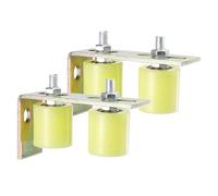 sourcing map 4Pcs Slide Gate Guide Roller, 2" Nylon Rollers Gate Support Assembly with L-Rear Post Bracket, Universal Sealed Ball Bearing Rolling Gate Guider for Sliding Door, Yellow