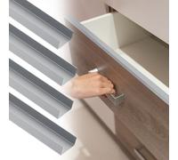 sourcing map 4pcs Slip on Cabinet Door Protector, 18" Length Aluminum Alloy Edge Guard, Metal Drawer Edge Protector for 3/4" Thick Kitchen Cabinets Frame, Matt Silver