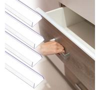 sourcing map 4Pcs Slip on Cabinet Door Protector, 18" Length PVC Edge Guard, Plastic Drawer Edge Protector for 11/16"- 13/16" Thick Kitchen Cabinets Door, Clear