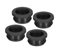 sourcing map 4Pcs Snap Rubber Grommet Plug Mount Dia 27mm ID 22mm Seal Anti-Scratch for Electrical Box Cable Pipe Black