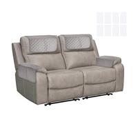 sourcing map 4Pcs Sofa Armrest Covers, Armchair Covers with Side Storage Pocket Waterproof Recliner Chair Protector Anti-Slip Couch Arm Headrest Protect for Home Living Room, Light Gray