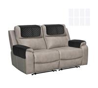 sourcing map 4Pcs Sofa Armrest Covers, Armchair Covers with Side Storage Pocket Waterproof Recliner Chair Protector Anti-Slip Couch Arm Headrest Furniture Protect for Home Living Room, Black